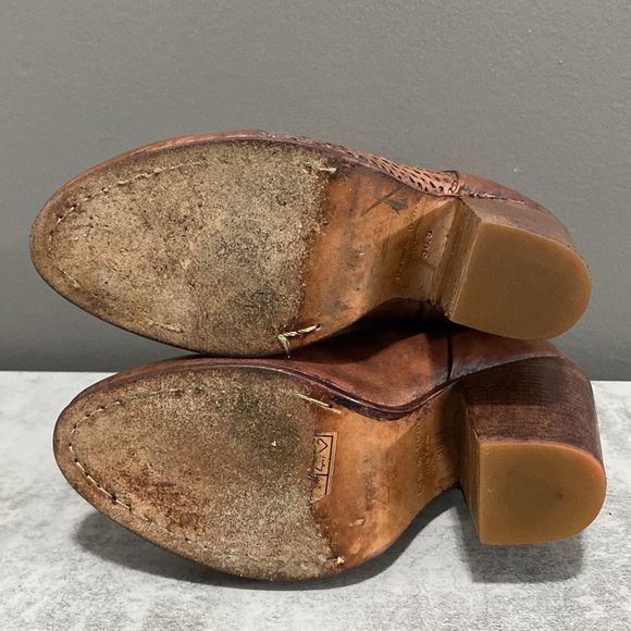 RAG & BONE Brown/Tan Leather Lasercut Accents Ankle Boot/Booties Size 6.5 - Picture 14 of 15